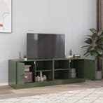 vidaXL Nachtkastjes 2 st 67x39x44 cm staal olijfgroen, Verzenden, Nieuw