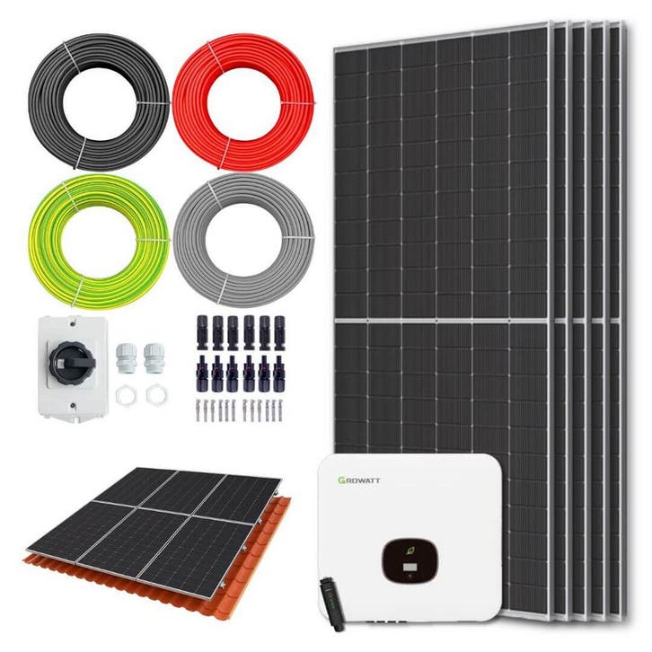 Zonnepanelen pakket voor schuindak - 2.8 kW - 5x 560, Bricolage & Construction, Panneaux solaires & Accessoires, Enlèvement ou Envoi