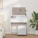 vidaXL Kaptafel met spiegellichten Wit 78,5 x 41 x 135 cm, Verzenden, Nieuw