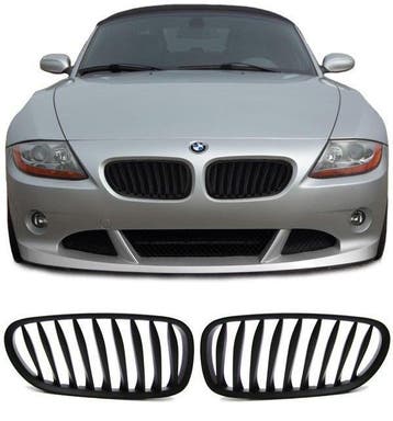 Mat Zwarte Nieren (Grillen) BMW Z4 E85 E86 B6073, Nieuw, Voor, BMW