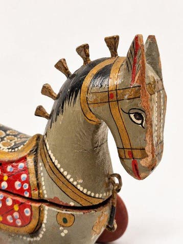 Sculpture, Kruiden paardje - 16 cm - Bois