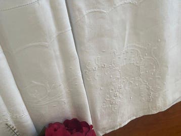 ricami fatti a mano - Drap de lit (3) - 246 cm - 225 cm -