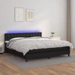 vidaXL Boxspring met matras en LED kunstleer zwart 160x200, Verzenden