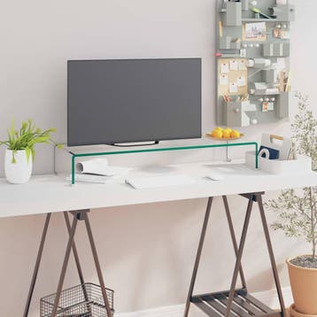 vidaXL Tv-meubel/monitorverhoger transparant 90x30x13 cm, Verzenden