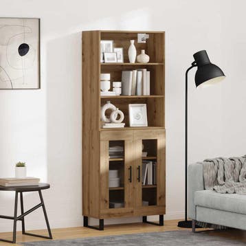 vidaXL Highboard 2 st Artisan Eiken 69,5 x 34 x 180 cm, Verzenden, Nieuw