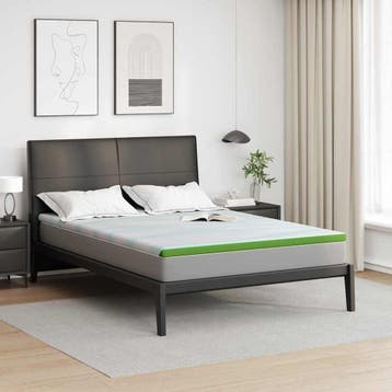 vidaXL Matras Topper Wit en Groen 140 x 190 cm Jacquard Stof, Maison & Meubles, Verzenden