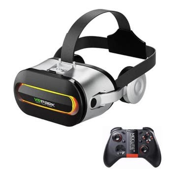 J60 Virtual Reality 3D Bril met Koptelefoon en Controller -, Verzenden