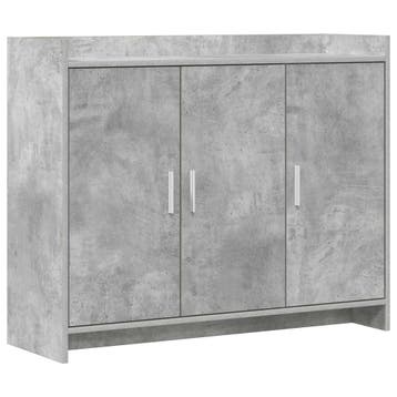 vidaXL Dressoir Betongrijs 98,5 x 33 x 80 cm Bewerkt hout, Verzenden