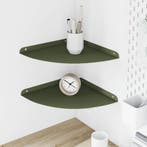 vidaXL Zwevende plank met plank 2 pcs Olijf Groen 30 x 30 x, Verzenden, Nieuw
