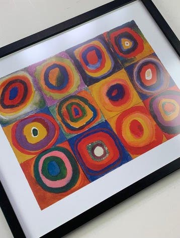 Framed: Wassily Kandinsky - Square circles - 50x40cm - in