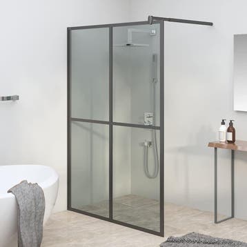 vidaXL Inloopdouchescherm 140x195 cm donker gehard glas, Doe-het-zelf en Bouw, Verzenden, Nieuw