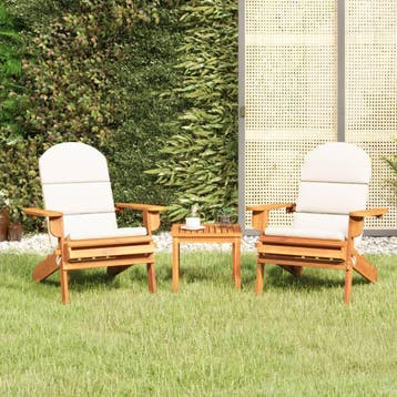 vidaXL 3-delige Loungeset Adirondack massief acaciahout, Verzenden, Nieuw, Loungeset