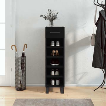 vidaXL Schoenenkast 30x35x105 cm bewerkt hout zwart, Verzenden, Nieuw