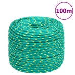vidaXL Boottouw 6 mm 100 m polypropyleen groen, Verzenden, Nieuw