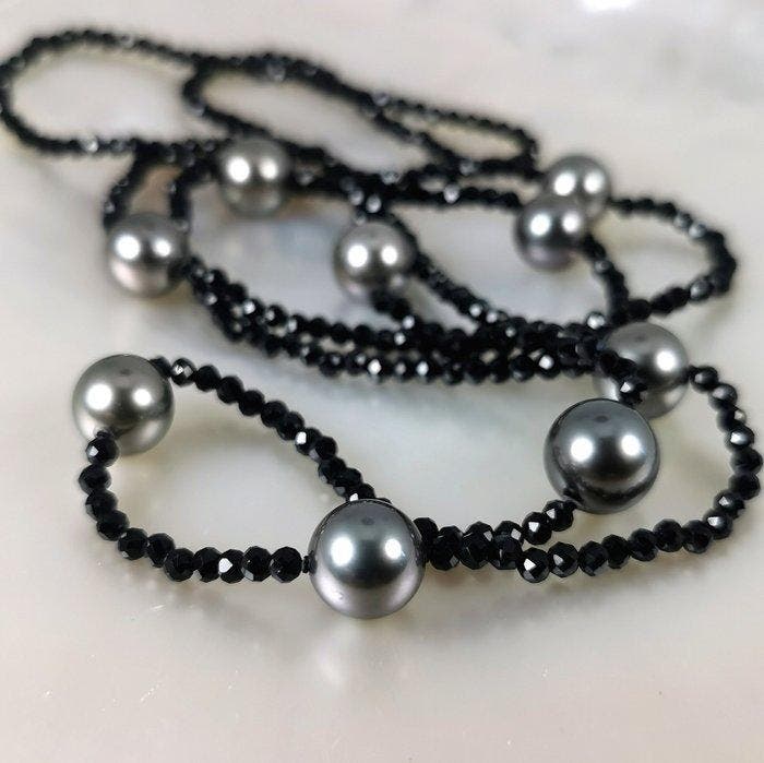 Halsketting Geen sluiting - zijden draad Parel - Spinel -, Bijoux, Sacs & Beauté, Colliers