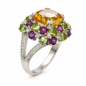 Zonder minimumprijs - Cocktailring Zilver - 6.90ct. tw.