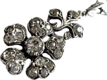 Zilver, Vintage Zweedse bloemvormige hanger met ketting, 850