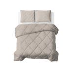 Lazy all-in-one dekbed stripes - taupe - 2-persoons | 200 x, Verzenden