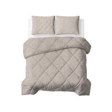 Lazy all-in-one dekbed stripes - taupe - 2-persoons | 200 x, Verzenden, Nieuw
