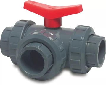 Drieweg kogelkraan 50mm (Pvc Kogelkraan Prof.), Ophalen of Verzenden