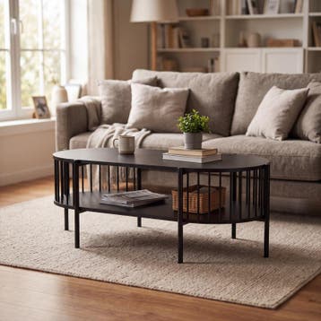 Hoxton zwart salontafel - 104 x 50 x 36,5 cm, Verzenden, Nieuw, Metaal