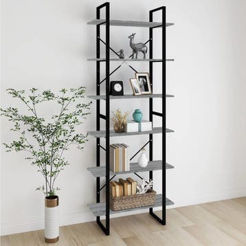 vidaXL Hoge kast 80x30x210 cm bewerkt hout grijs sonoma, Verzenden, Nieuw