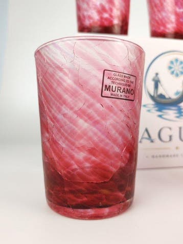LAGUNA - Drinkservies (6) - gecrackt - Muranoglas - 6 GOTO