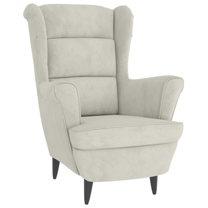 Fauteuil fluweel cremewit | Retour Deal | Super Prijs!, Huis en Inrichting, Fauteuils, 75 tot 100 cm, 75 tot 100 cm, Nieuw, Hout