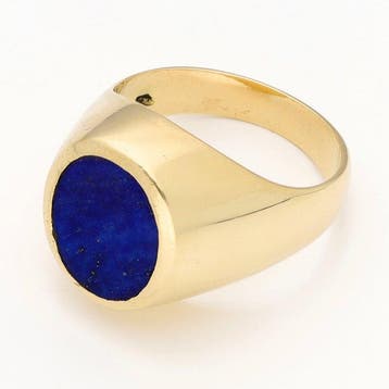 Ring - 18 karaat Geel goud - Lapis lazuli, Handtassen en Accessoires, Ringen, Nieuw