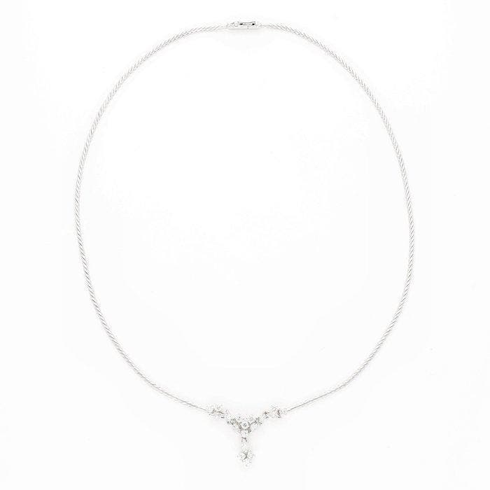 Collier - 18 carats Or blanc Diamant (Naturelle), Bijoux, Sacs & Beauté, Colliers