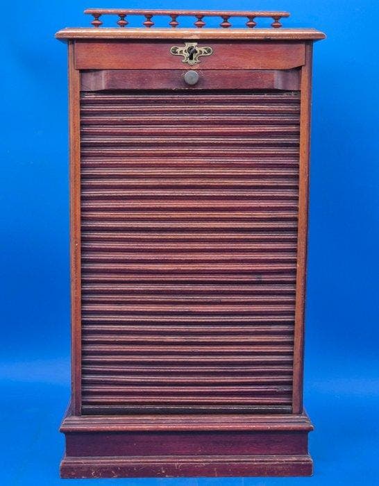 Antiker Akten-Rollschrank – Kleiner Jalousieschrank – Holz, Antiek en Kunst, Curiosa en Brocante
