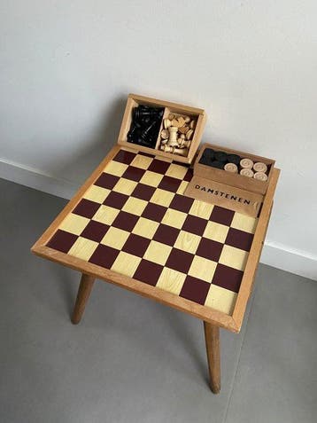 Schaakspel - schaakspel damspel schaakbord - Hout