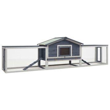 vidaXL Konijnenhok 310x70x87 cm massief grenen- en vurenhout, Verzenden