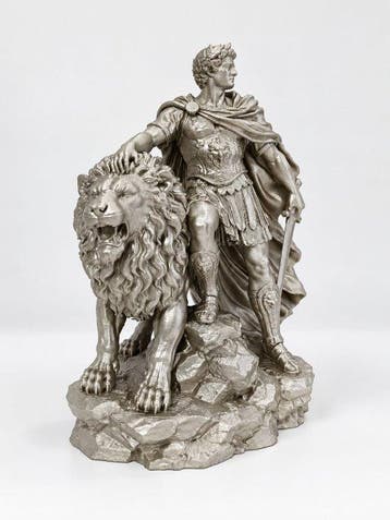 Figuur - Roma Imperiale – Condottiero con Leone – Scultura