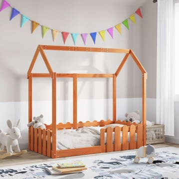vidaXL Bedhuis wasbruin massief grenenhout 70x140 cm, Verzenden, Nieuw