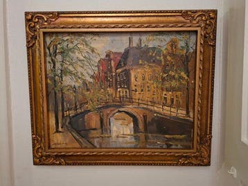 Jan Kelderman (1914-1990) - Amsterdams Reguliers gracht met