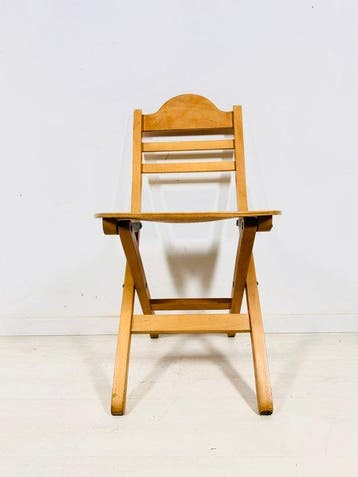 Stoel - Vouwstoel met gevormde rugleuning - Hout