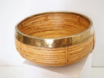 Mand - Gabriela Crespi-stijl - bamboe vintage, Antiek en Kunst