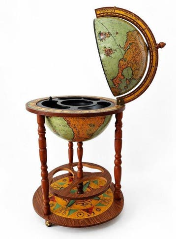 Zoffoli - Bar - Bois, pâtes - Bar globe terrestre, armoire à