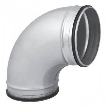 Bocht 90º met rubberdichting - geperst - Ø 200mm, Doe-het-zelf en Bouw, Verzenden, Nieuw