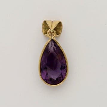 Pendentif - 18 carats Or jaune - 6.10ct. tw. Améthyste