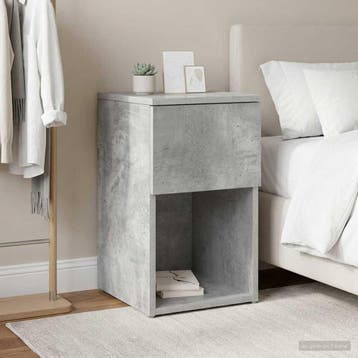 vidaXL Bedkast Betongrijs 29 x 31,5 x 49 cm Bewerkt hout, Verzenden