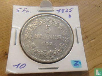 België 5 francs 1835, Postzegels en Munten, Munten | België, Verzenden, Losse munt, Goud