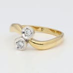 Ring - 18 karaat Geel goud, Witgoud Diamant (Natuurlijk) -, Nieuw