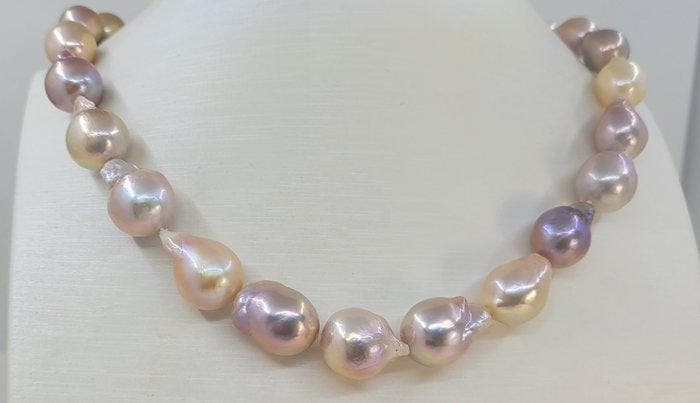 Zonder minimumprijs - Halsketting 10x14 mm multi Baroque, Bijoux, Sacs & Beauté, Colliers