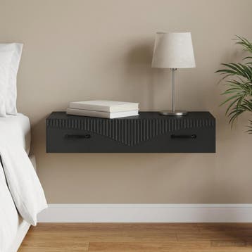 vidaXL Wandgemonteerde Zijtafel Zwart 87,5 x 34,5 x 17 cm, Verzenden