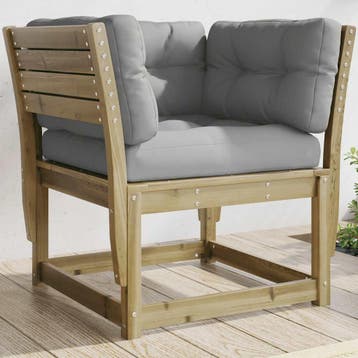 vidaXL Tuinbank met armleuningen en kussens geïmpregneerd, Tuin en Terras, Verzenden, Nieuw