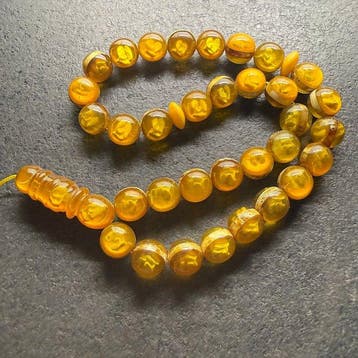 Chapelet en ambre balte, tesbih/misbaha — perles de prière