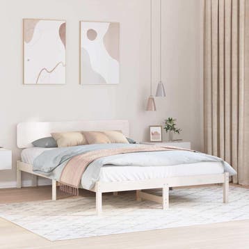 vidaXL Bedframe met hoofdeinde Wit 160 x 200 cm Massief, Huis en Inrichting, Verzenden, Nieuw