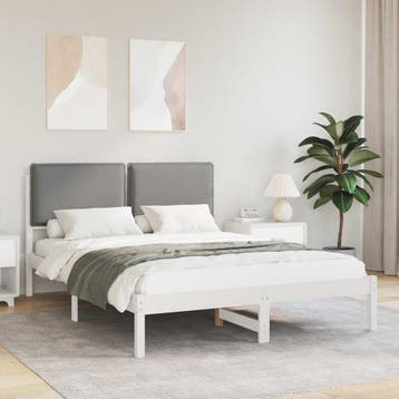 vidaXL Bedframe met Gevoerde Hoofdbord Lichtgrijs 160 x 200, Verzenden, Nieuw